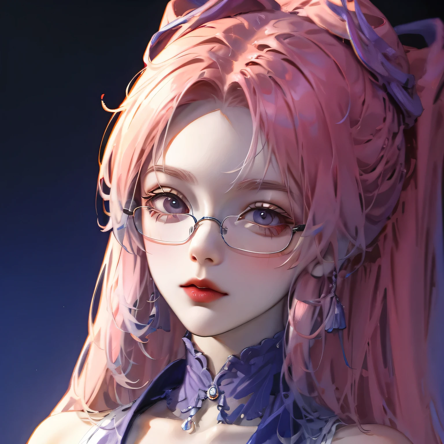 Julia is whimsical、Beautiful portrait in colorful circus environment, With exquisite details and vintage beauty, Glasses, Created in the art style of Conrad Roset and Jeremy Lipkin