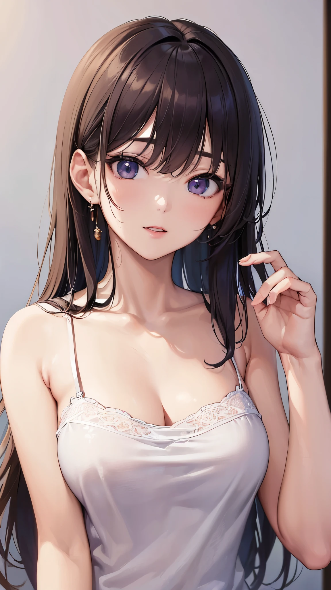 (((masterpiece))), (((High resolution))), (((8K quality))), (((perfect face))), (((Korean idol))), ((camisole)), (((high resolution face))), (((top quality eyes))), (((detailed face))), (((detailed texture))), look at the camera, big tits