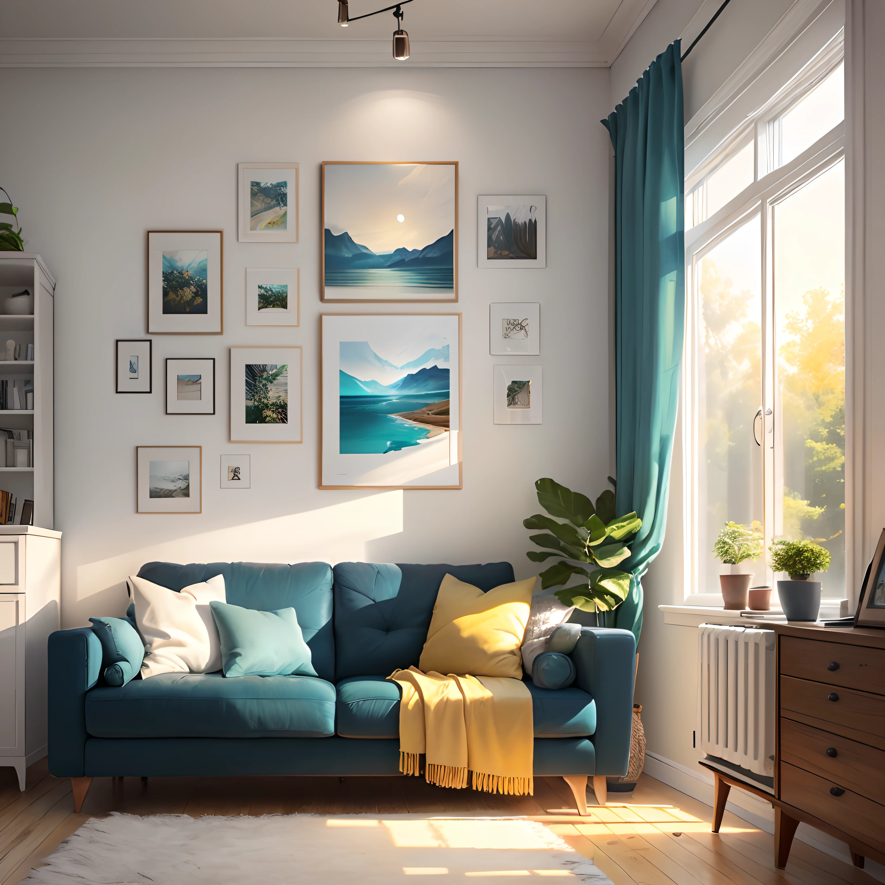 Living room wall art model, Practical, bright.