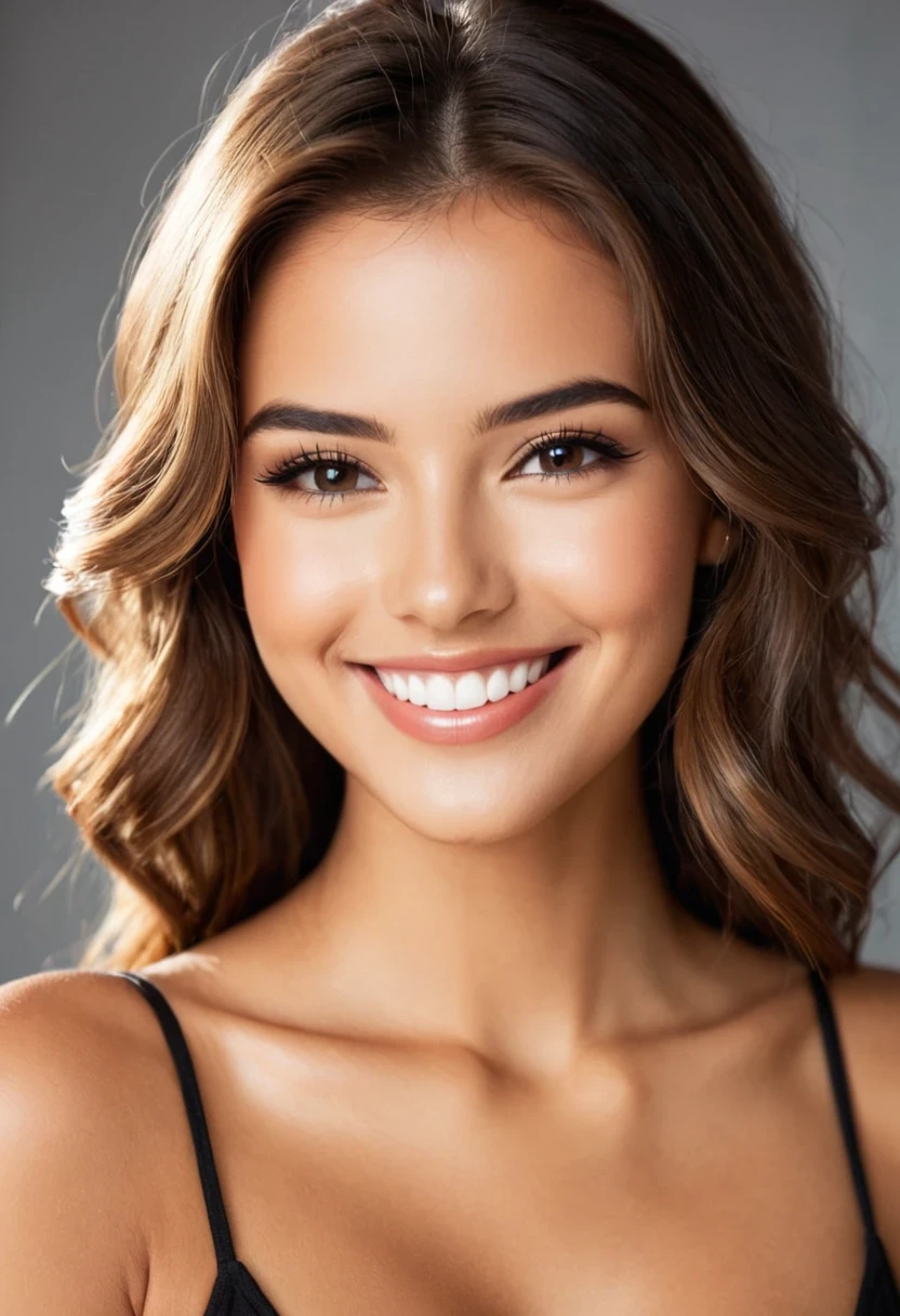 cute and sexy young woman, smiling