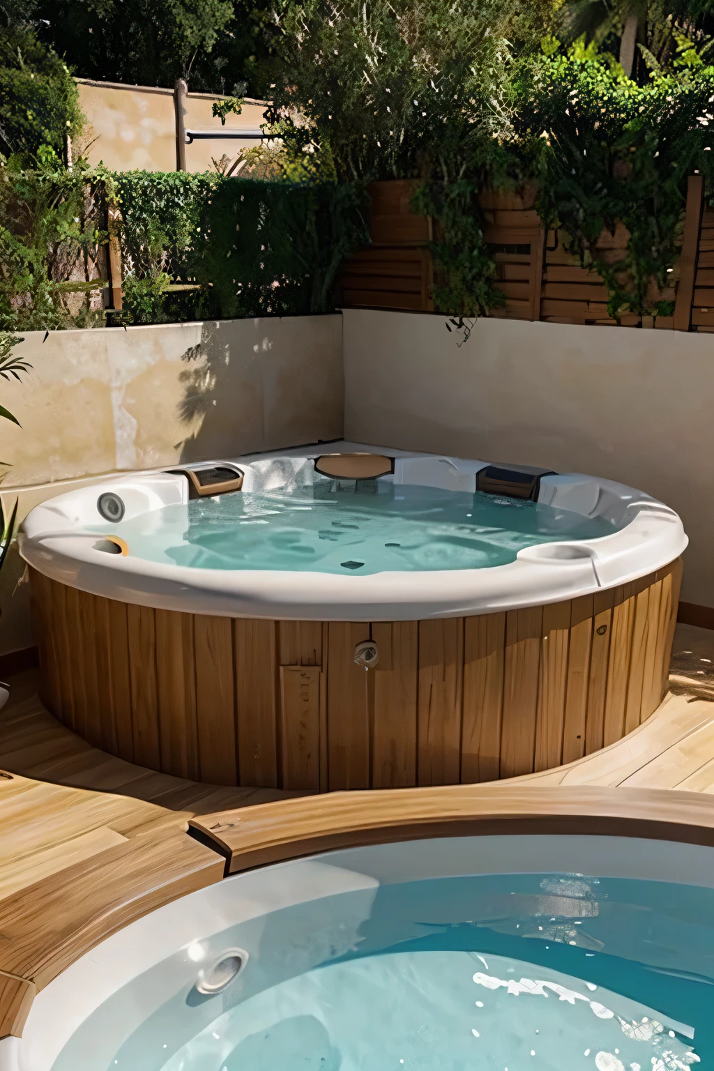 crea una imagen de jacuzzi sillas