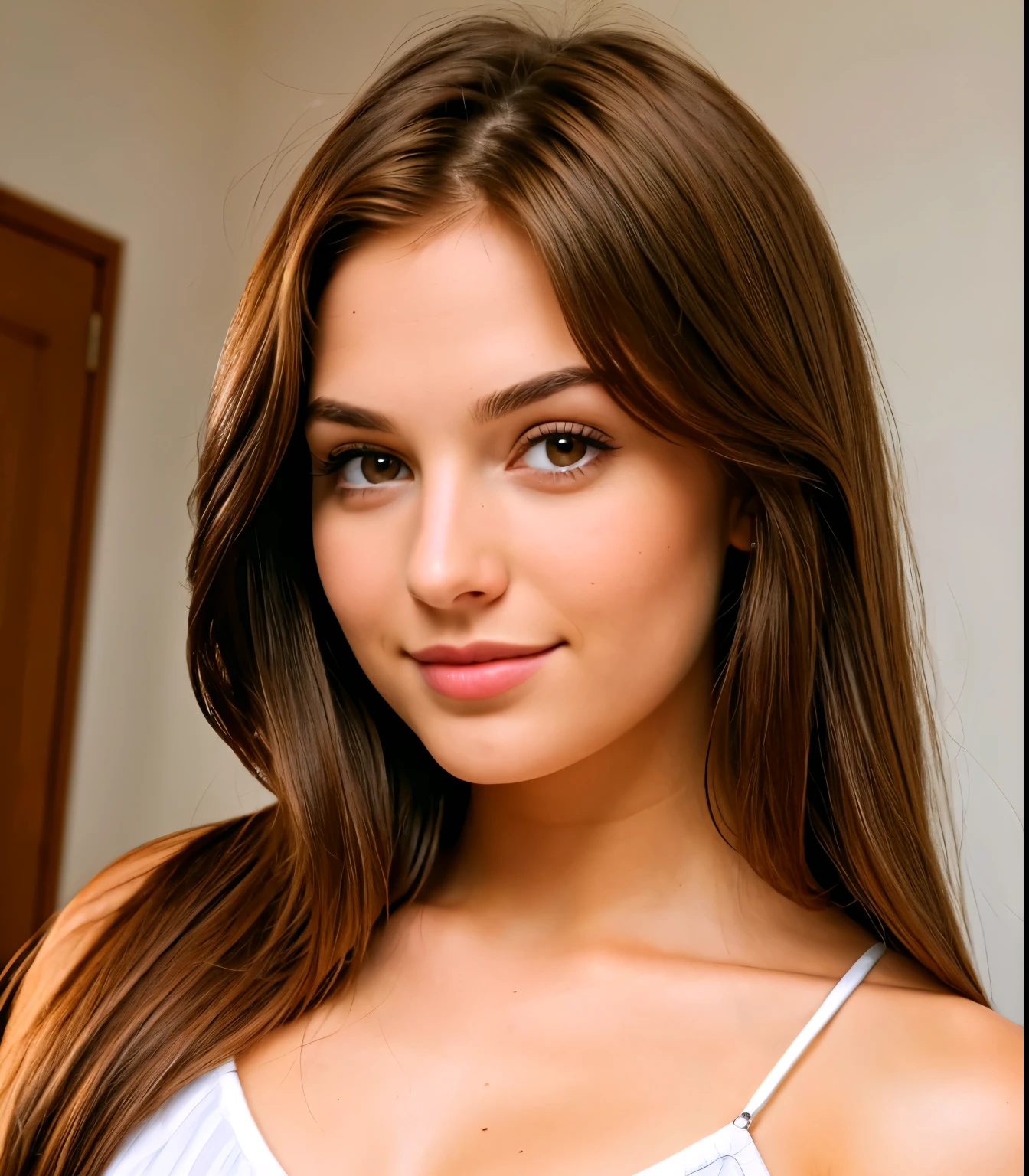 a girl with brown hair