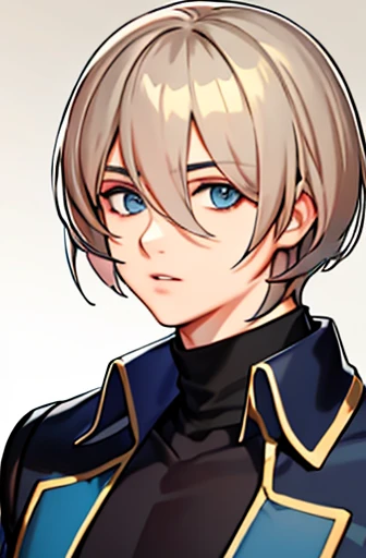 masterpiece, best quality, ultra-detailed,1boy,handsome,shoulder length hair,short hair:1.2, ashen hair, light blue eyes,16 years old,black outfit, (extremely detailed head:1.0), (extremely detailed face:1.0), (extremely detailed hair:1.0)