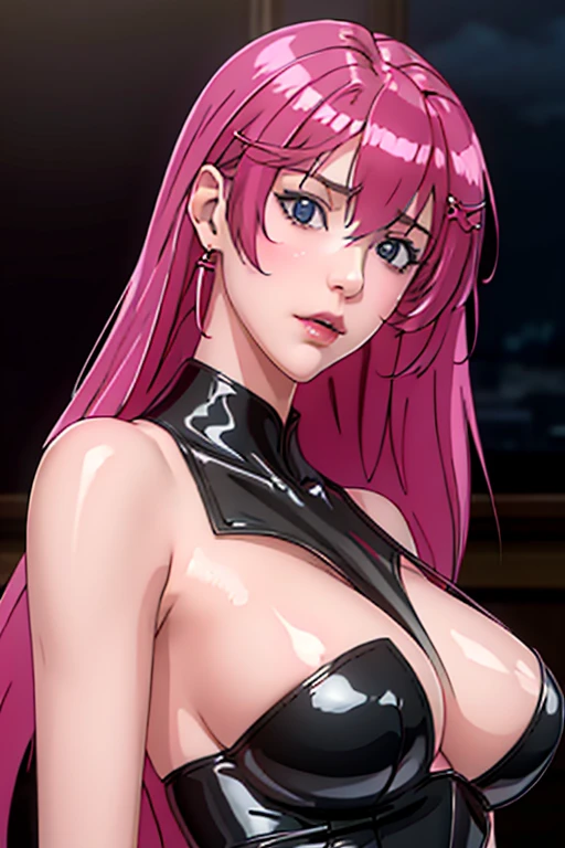 Masterpiece, Artgerm (Stanley Lau) style, gothic aesthetic, best quality, ultra realistic, 16k, crazy resolution, UHD, ultra-detailed, detailed eyes, detailed skin, detailed hair, detailed face, detailed fabric, detailed texture, ( 1 beautiful young woman, alone: 1.1), long back hair, gothic beauty, vibrant eyes, white-pale skin, portrait, rocker clothes, High detail RAW color art, (detailed skin texture), (Muscle) detail, sharp focus, dramatic and photorealistic painting art of midjourney, natural breasts, (sideboob:1.2), jewelry, (realistic eyes), cowboy shot, V-shaped real eyes, ((hourglass shape)), hot naked, ( Blurred in vibrant cinematic light), atmosphere warm, Show all, ultra-detailed, fine details, nude, sexy waist, (proportional) big hips, thick thighs, sexy, Natural Color Lip, face with expression of pleasure and tiredness, different sensual poses in different angles, dark room gothic with cinematic lights (blurred background)、20 years old、dream atmosphere 