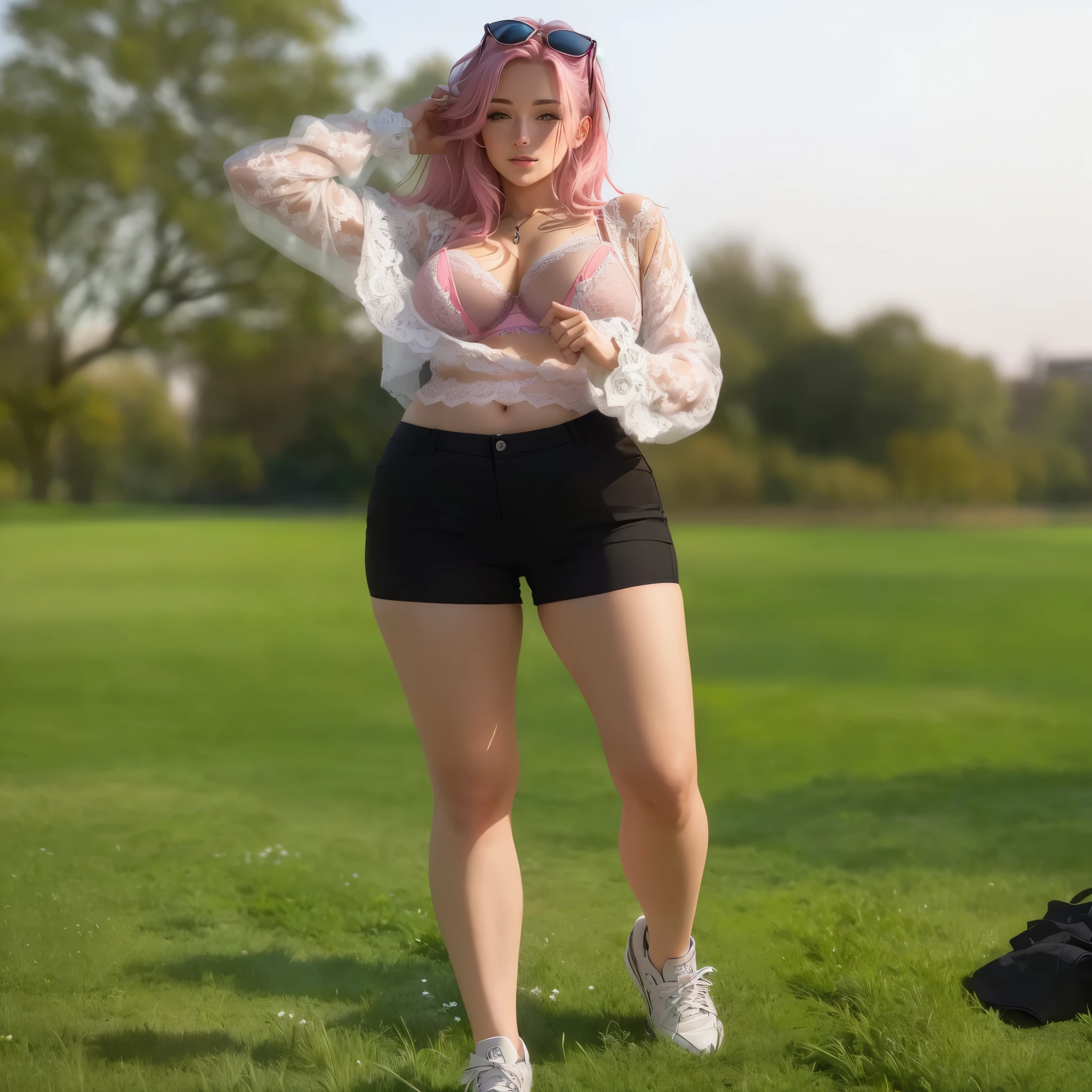 schlanke woman in short thong auf einem Feld stehen, dressed in bra and panties, In pink thong, in einem Park, Full body image, skinny woman, mit einem Park im Hintergrund, auf einer Wiese stehen, passendes Bild, in einem Stadtpark, spitzen-bh und tanga, in einem Park, wearing a sexy bra, bei sonnigem Wetter, auf einem Feld stehen