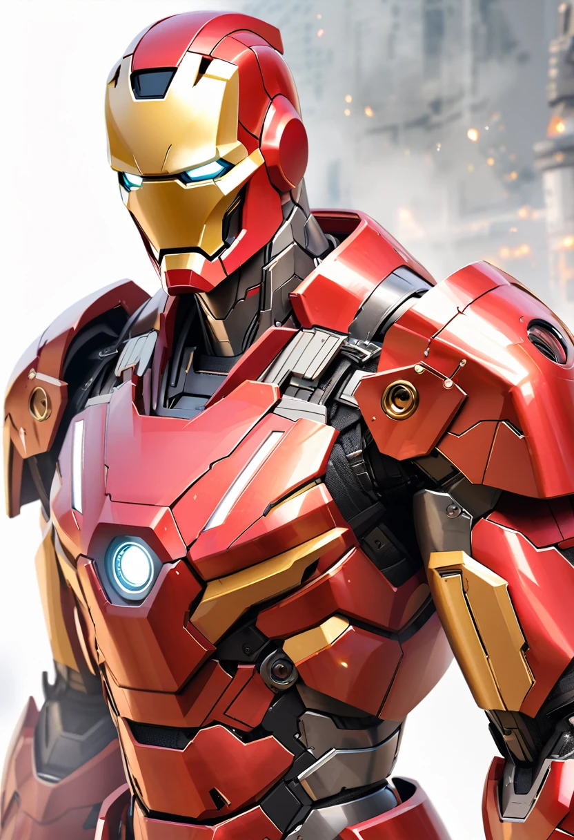 Iron Man is realistic, enlarged and clear, without too many complicated lines. The Mark X armor is black and has cannons on the shoulders. The helmet is gray.