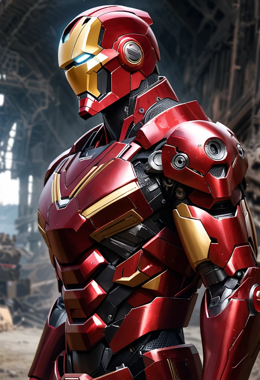 Iron Man is realistic, enlarged and clear, without too many complicated lines. The Mark X armor is black and has cannons on the shoulders. The helmet is gray.