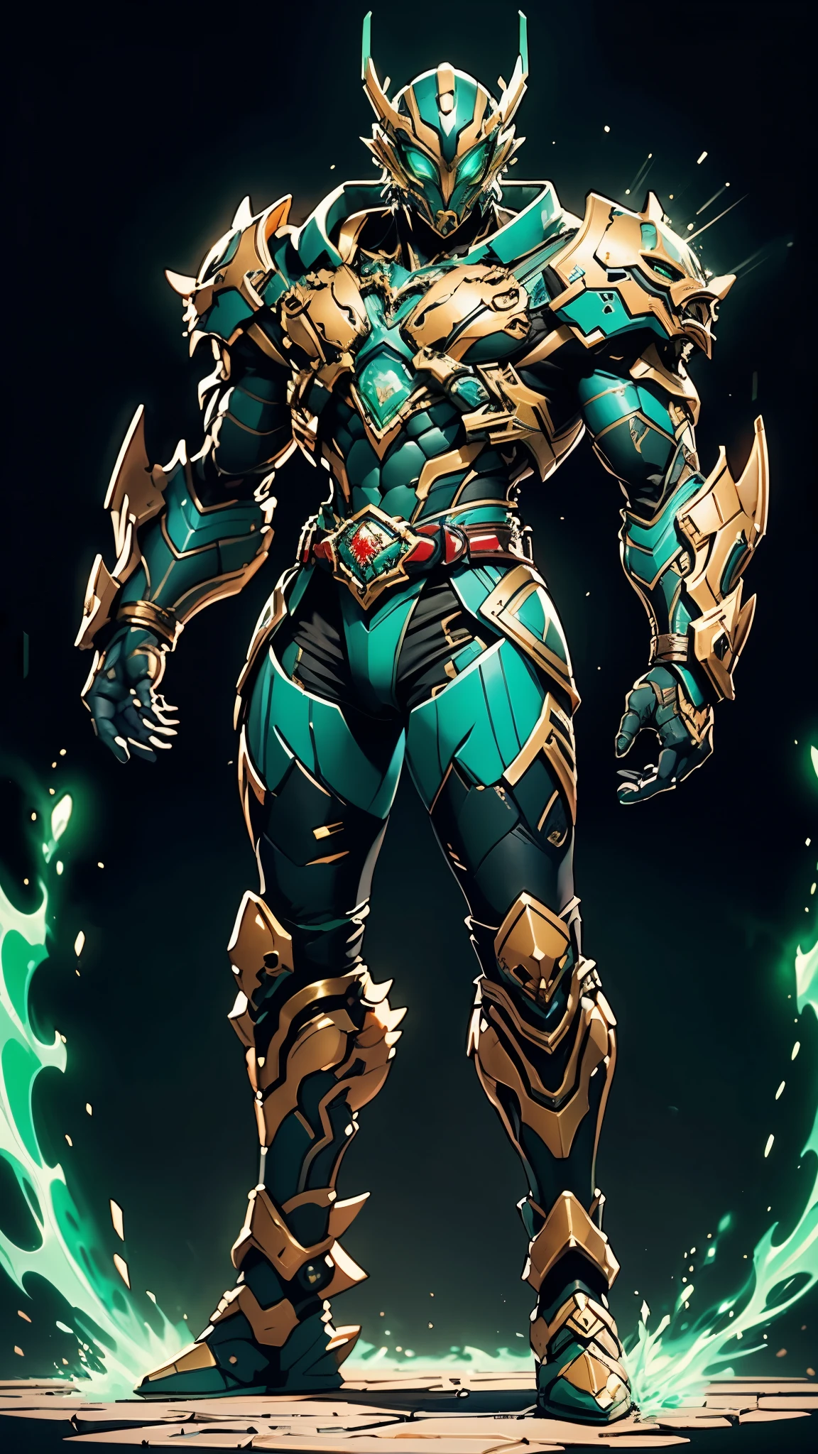 A man wearing a full-face helmet, a fantasy-style biotech armored combat suit, green eyes, (a composite layered chest armor), fully enclosed shoulder guards, matching arm and leg guards, the belt is adorned with 666 mark, (the color scheme is primarily red with yellow and white accents), the design balances heavy with agility, a high-tech bio-mecha armor, (Armor Concept Inspired by Demon, stand on the top of a skyscraper in a futuristic sci-fi city), this character embodies a finely crafted fantasy-surreal style armored hero in anime style, exquisite and mature manga art style, (battle damage, element, plasma, energy, the armor glows), ((male:1.5)), metallic, real texture material, dramatic, high definition, best quality, highres, ultra-detailed, ultra-fine painting, extremely delicate, professional, perfect body proportions, golden ratio, anatomically correct, symmetrical face, extremely detailed eyes and face, high quality eyes, creativity, RAW photo, UHD, 32k, Natural light, cinematic lighting, masterpiece-anatomy-perfect, masterpiece:1.5