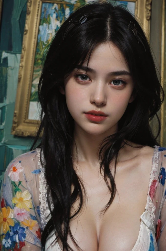 (masterpiece, top quality, best quality,8k,17 years old girl,ultra detailed,raw photo:1.5),(photorealistic:1.4),(cinematic lighting), PerfectNwsjMajic, , Surrealism, UHD, ccurate, Super detail, textured skin, High detail, Best quality, dynamic angle, (high nose,White skin),[Beautiful eyes],[flat chest:large breasts:0.5],(1girl),(good anatomy:0.5)),(Oil painting: 1.5),

\\

A woman with long black straight hair, (a detailed painting: 0.353), (Gothic art: 0.106)
