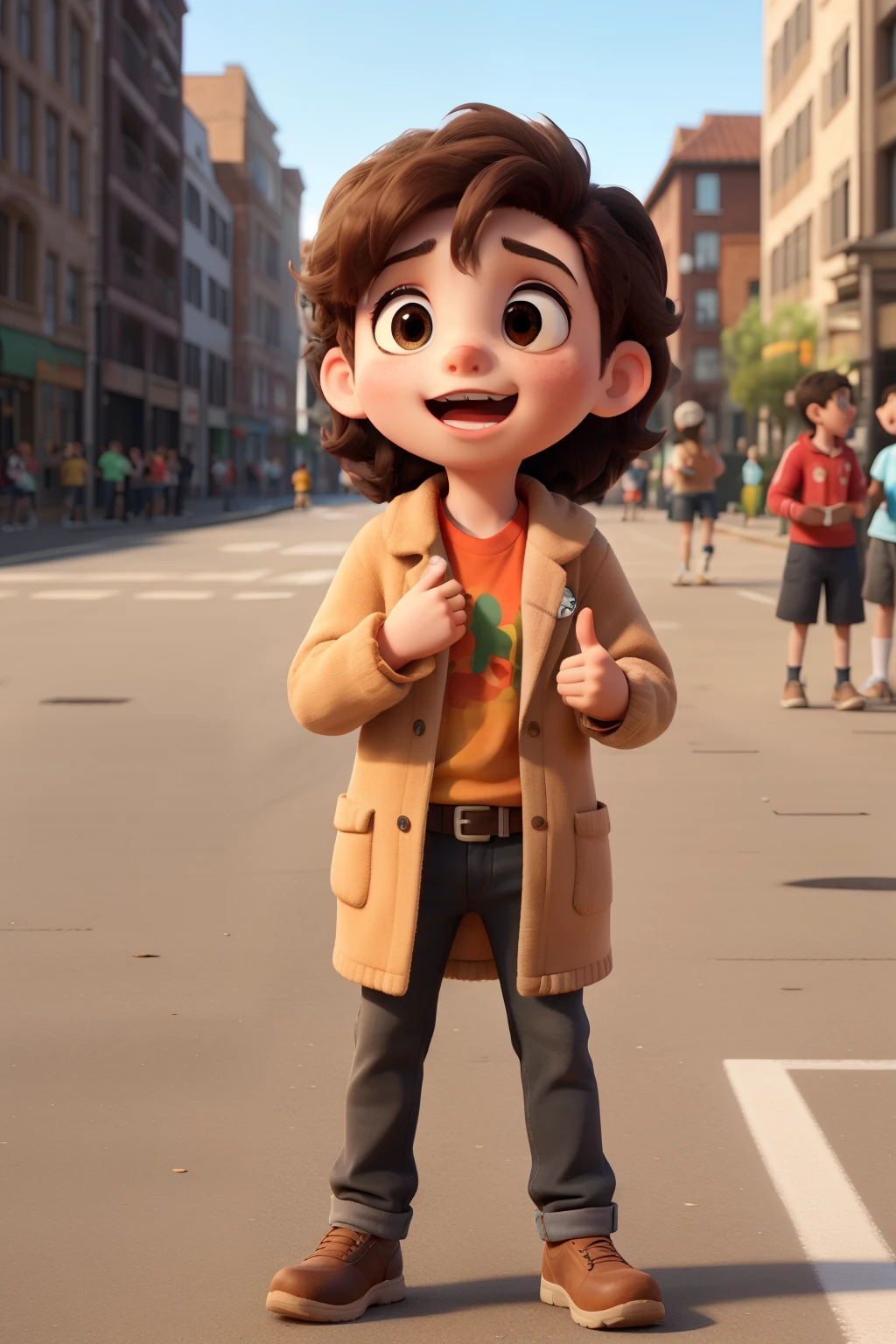 ((best quality)) young  singing infront of many people on the street
