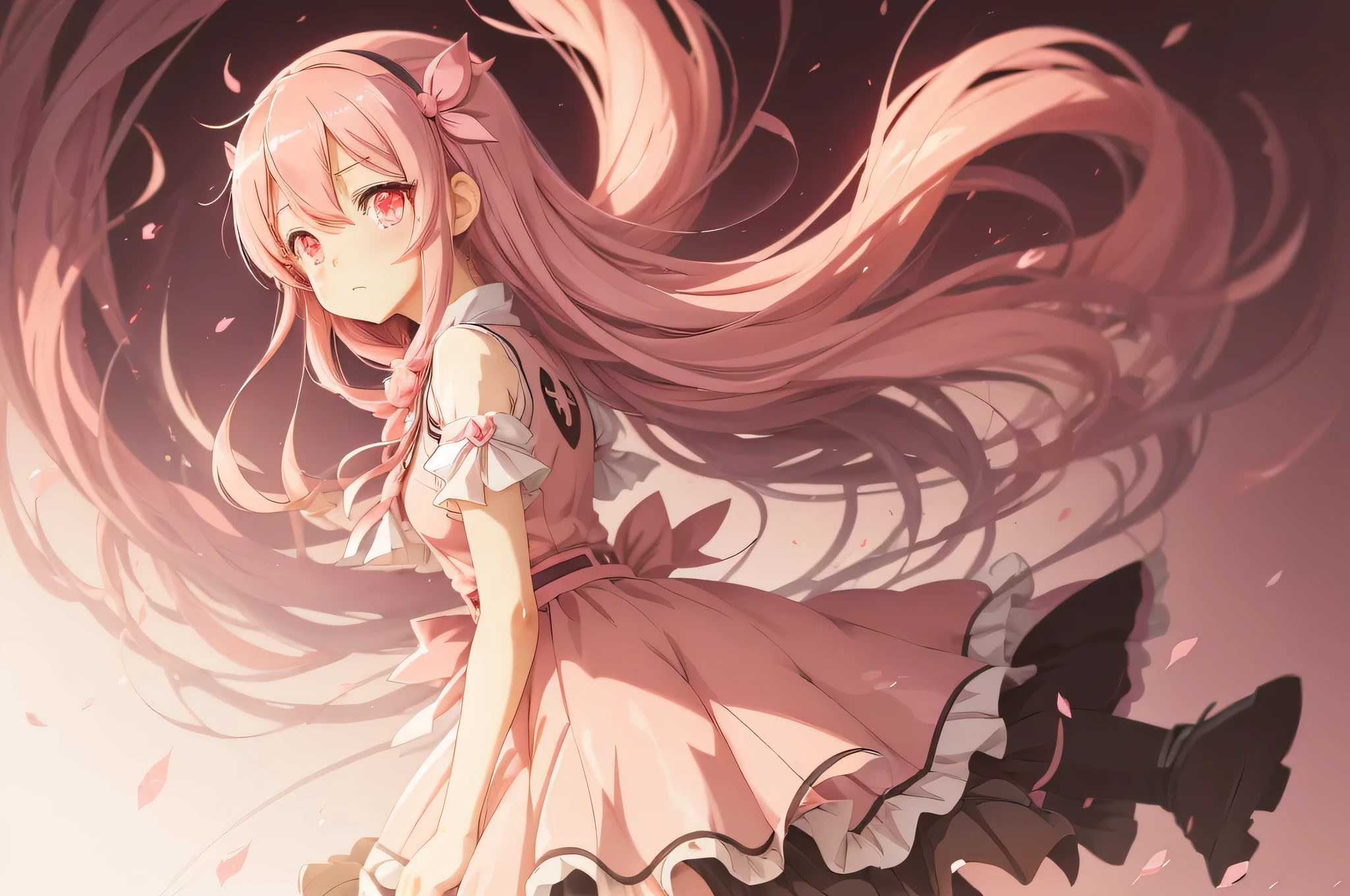 anime girl with a pink dress, an anime drawing by Jin Homura, pixiv contest winner, conceptual art, nezuko-chan, nezuko, demon slayer artstyle, demon slayer rui fanart, anime visual of a cute girl, detailed digital anime art, anime moe artstyle, clean detailed anime art