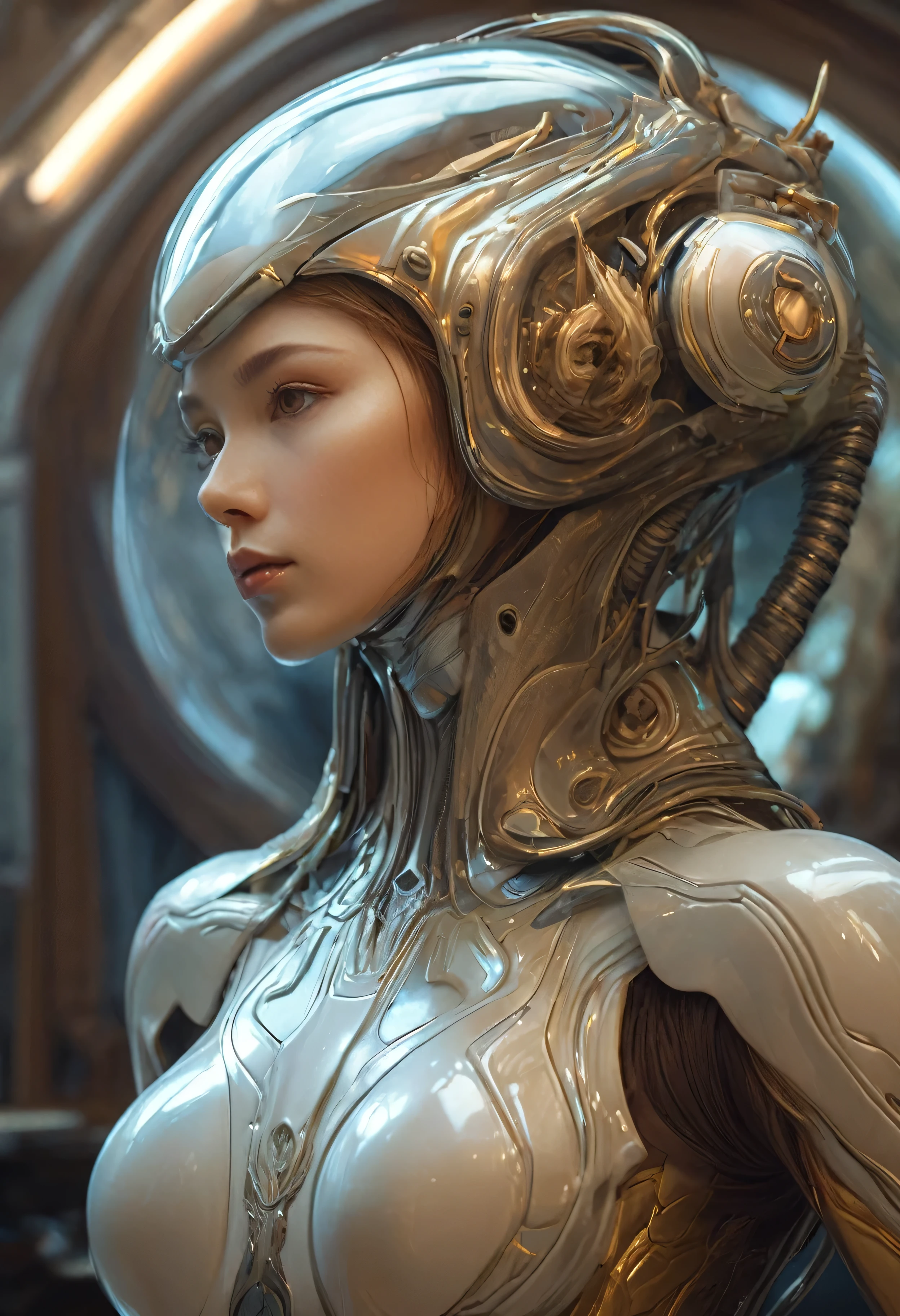 ((Best Quality, masterpiece:1,1), Fantastic view of humanoid alien humanoid, Hyper-realistic, insanely detailed This masterpiece of digital art can be compared with the wonderful works of Artgerm., Greg Rutkowski, and Alphonse Mucha