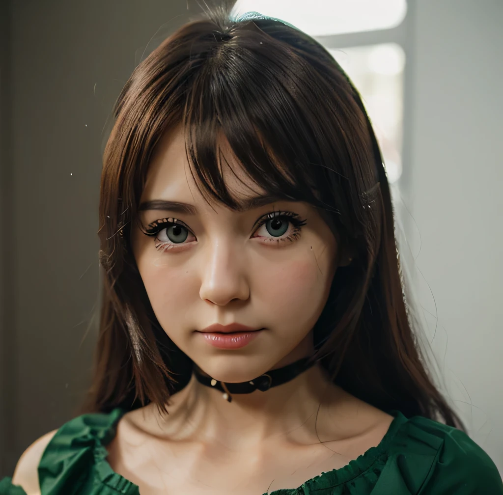 Create a png of a green contact lens, Doll type lens, editing lens, anime lens