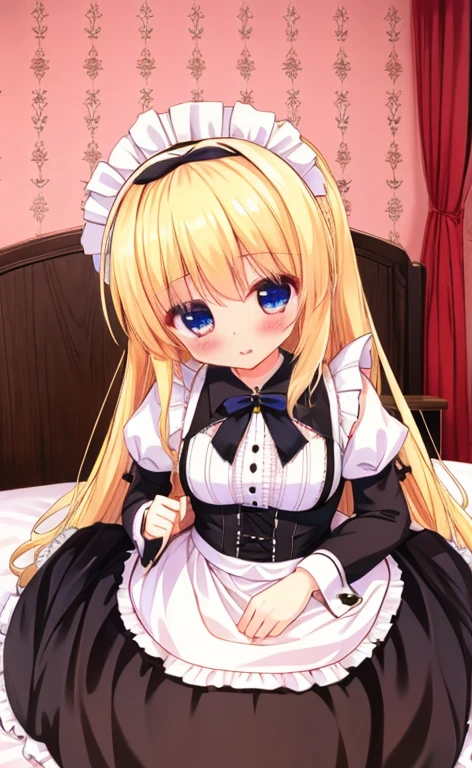 Beautiful long blonde Embarrassing Girl in black maid outfit Long sleeve Long skirt pov handjob 1boy 1girl penis