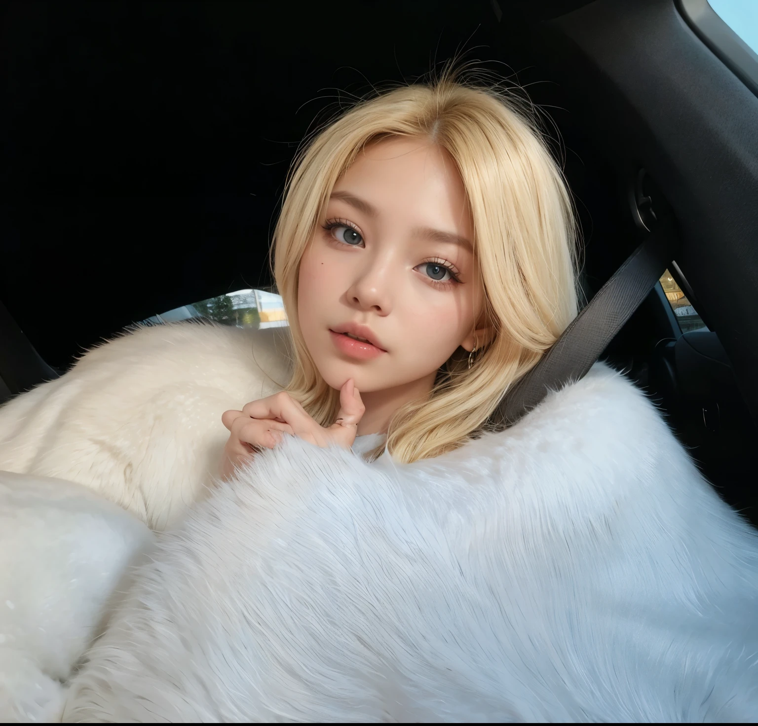 blonde hair, foxy eyes, jennie