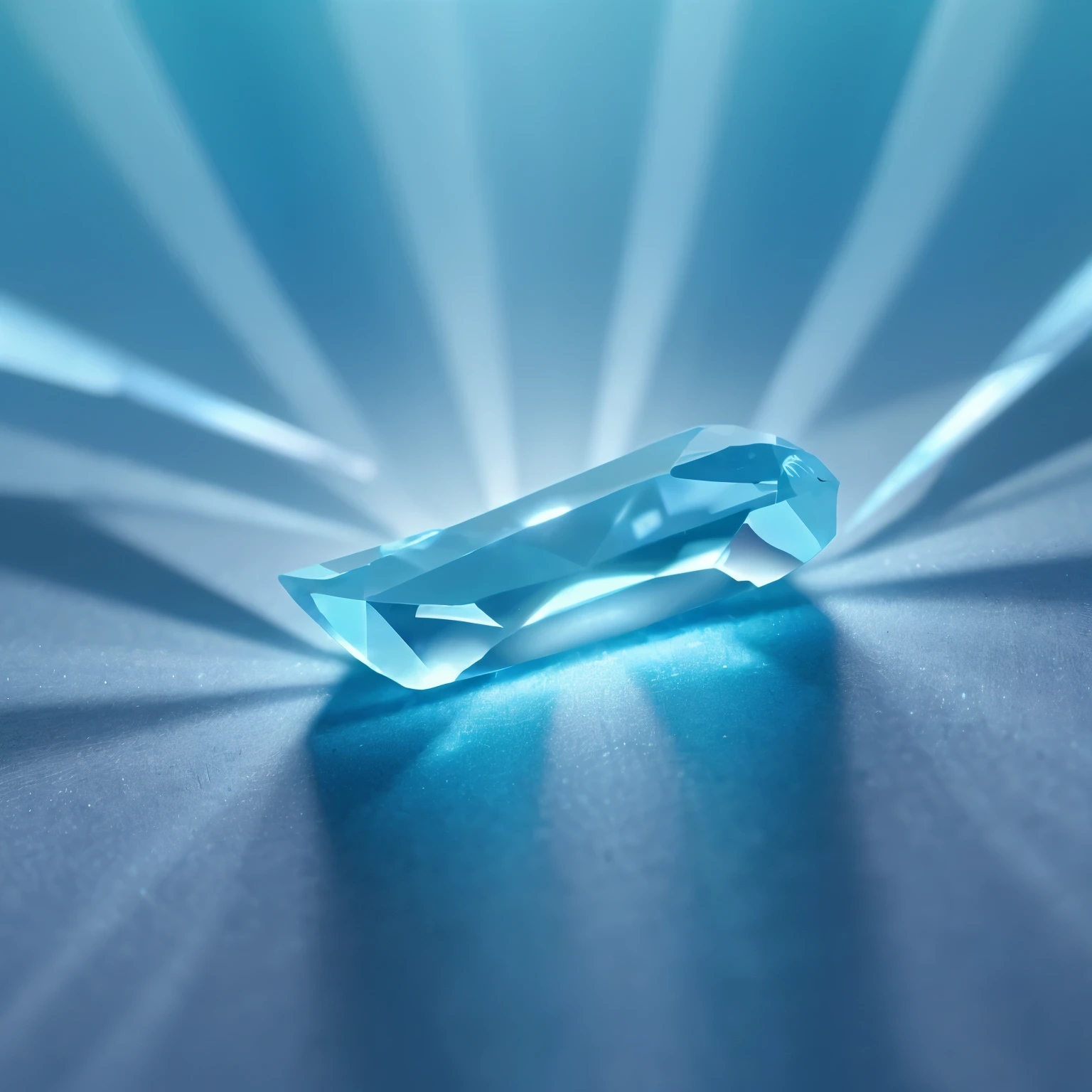gemstone, diamond, surface, high detailed, light blue gradient background, luminescence, best quality, masterpiece, best lighting