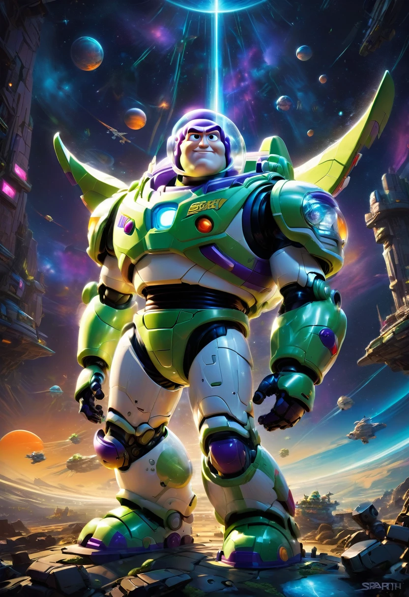 Buzz Lightyear, by Sparth, best quality, masterpiece, very aesthetic, perfect composition, intricate details, ultra-detailed