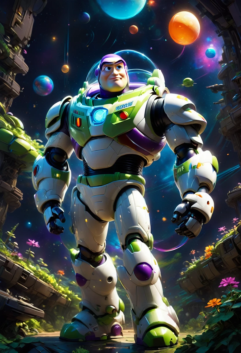 Buzz Lightyear, by Sparth, best quality, masterpiece, very aesthetic, perfect composition, intricate details, ultra-detailed