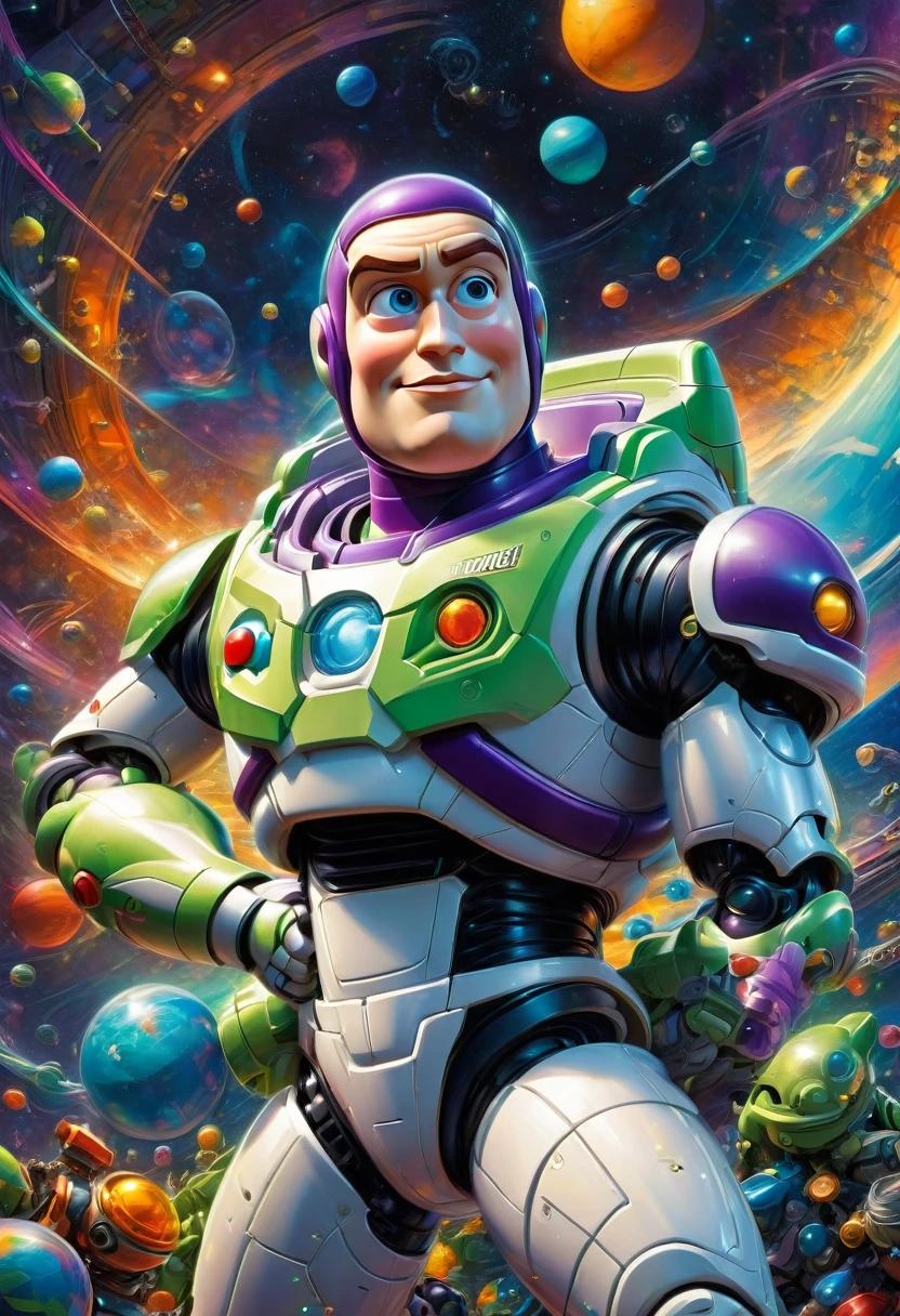 Buzz Lightyear, by Hariton Pushwagner, best quality, masterpiece, very aesthetic, perfect composition, intricate details, ultra-detailed