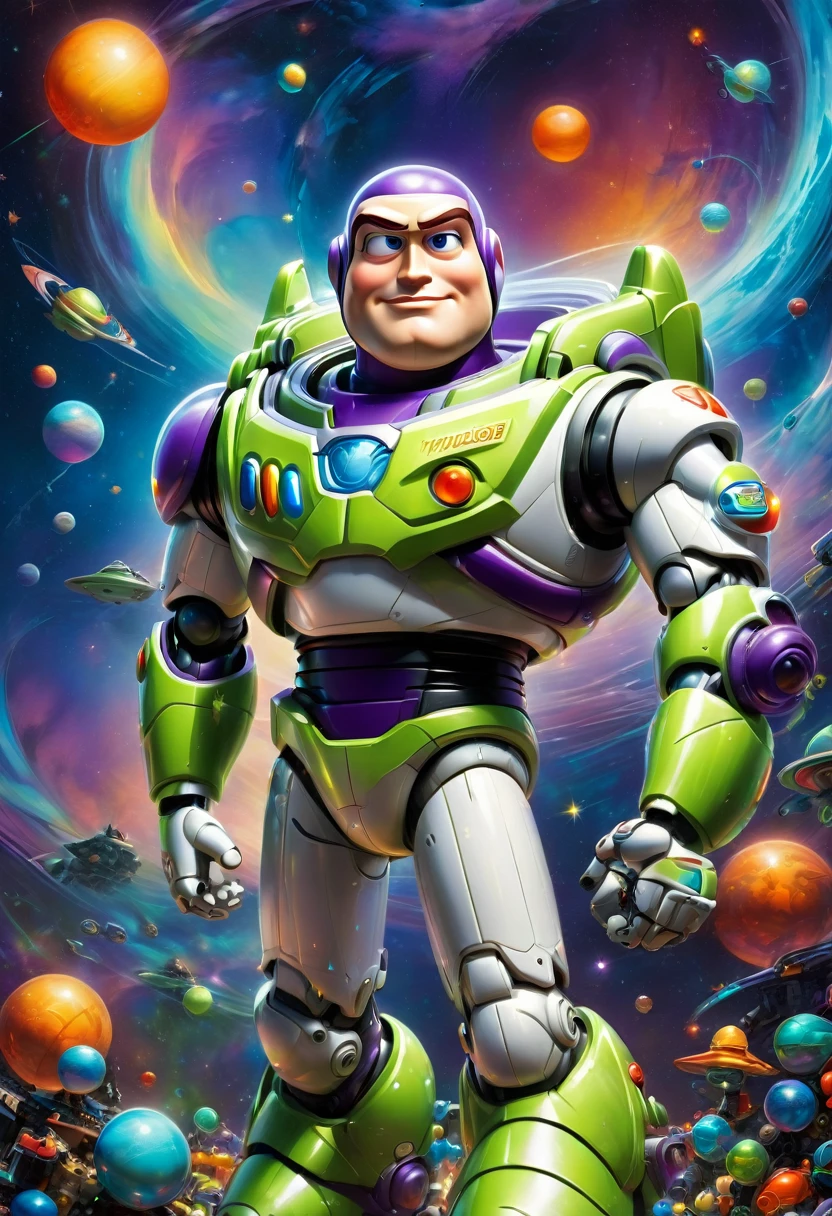 Buzz Lightyear, by Hariton Pushwagner, best quality, masterpiece, very aesthetic, perfect composition, intricate details, ultra-detailed