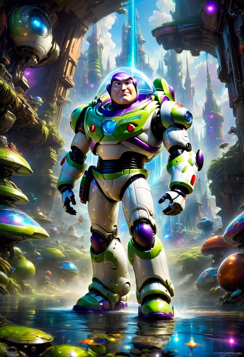 Buzz Lightyear, by Stephan Martiniere, best quality, masterpiece, very aesthetic, perfect composition, intricate details, ultra-detailed