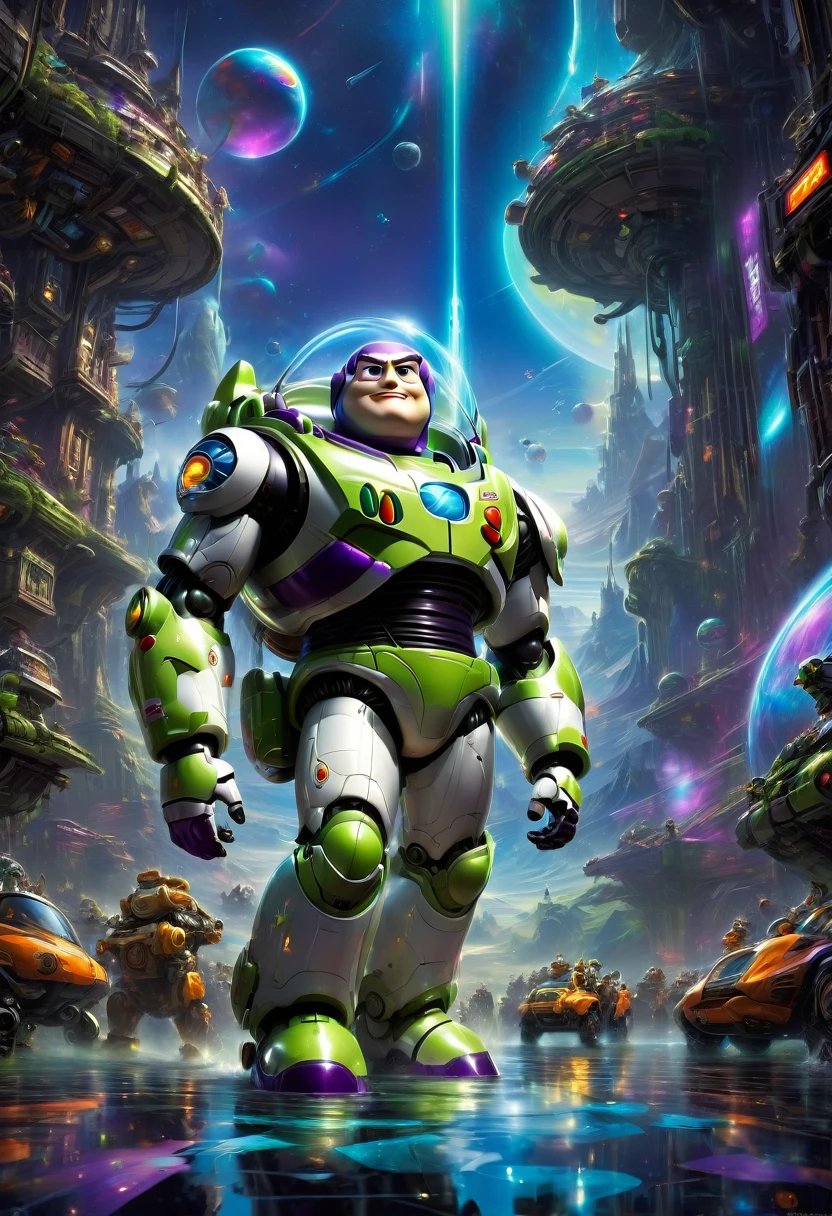 Buzz Lightyear, by Stephan Martiniere, best quality, masterpiece, very aesthetic, perfect composition, intricate details, ultra-detailed