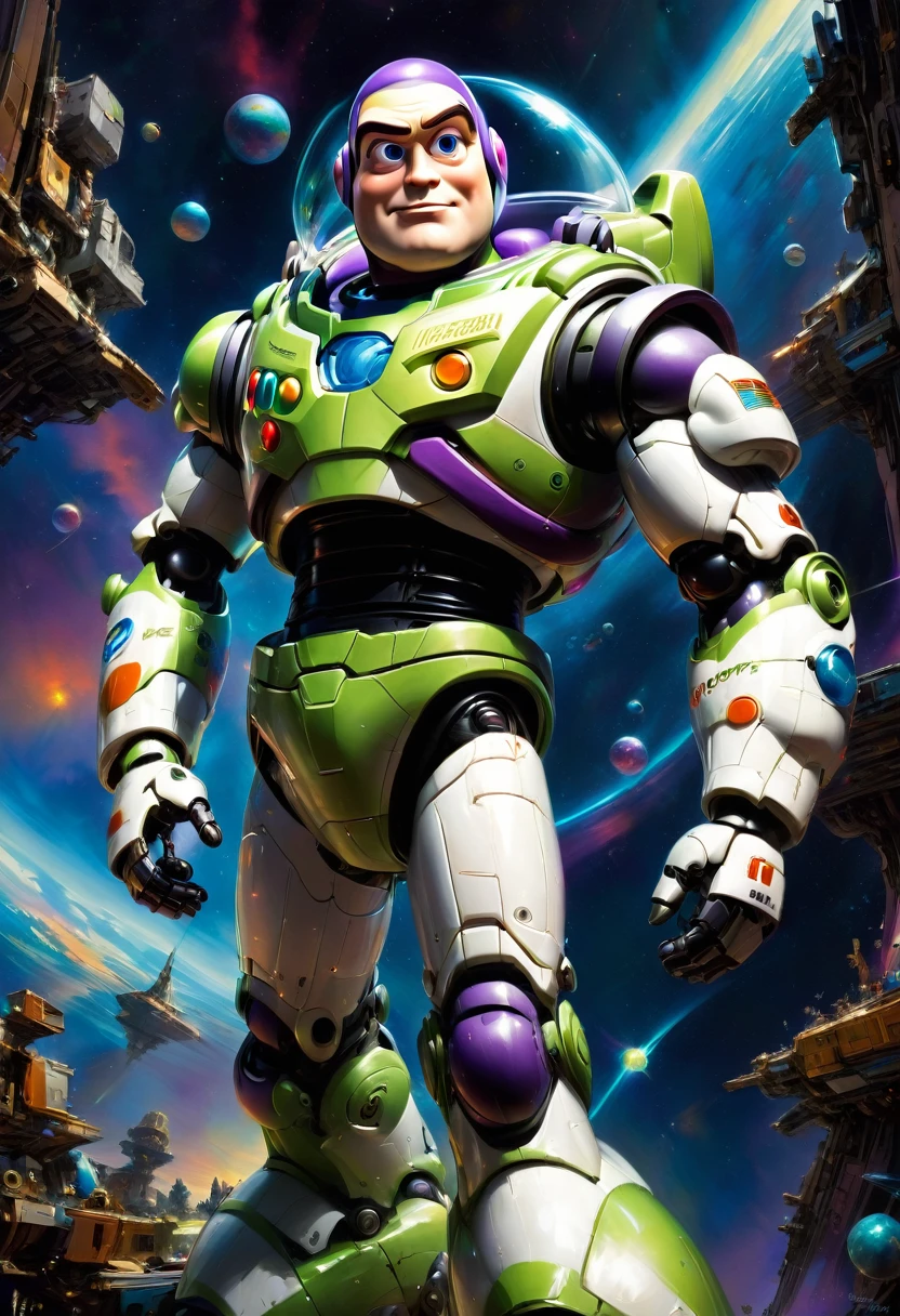 Buzz Lightyear, by John_Berkey, best quality, masterpiece, very aesthetic, perfect composition, intricate details, ultra-detailed