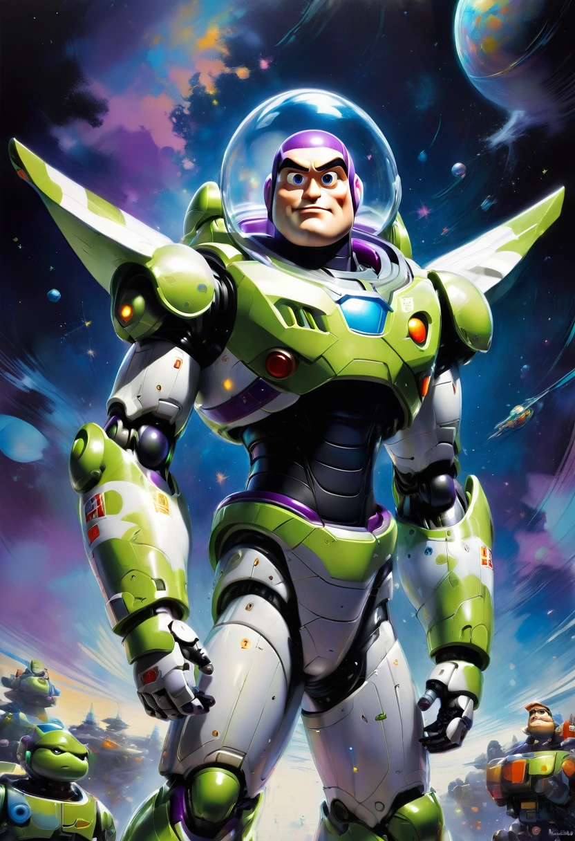 Buzz Lightyear, by Yoji Shinkawa, best quality, masterpiece, very aesthetic, perfect composition, intricate details, ultra-detailed