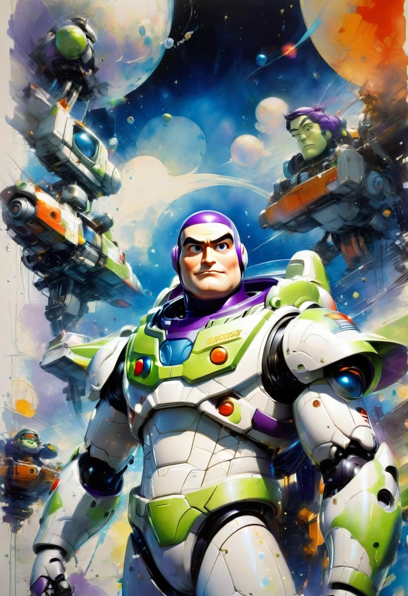 Buzz Lightyear, by Yoji Shinkawa, best quality, masterpiece, very aesthetic, perfect composition, intricate details, ultra-detailed
