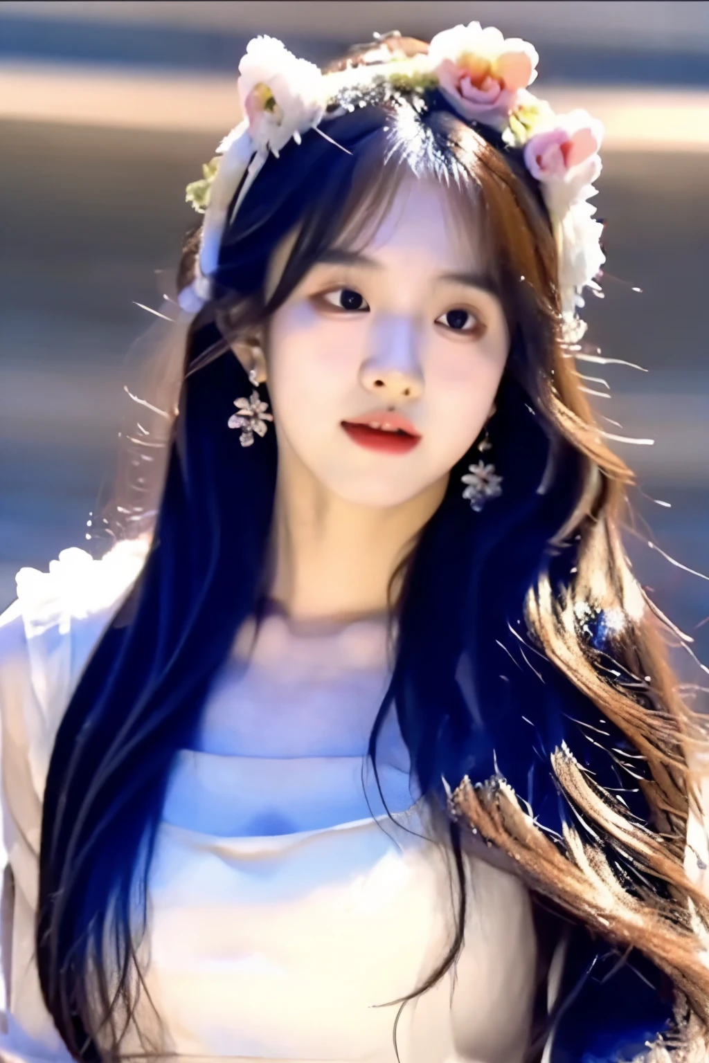 BlackPink jisoo wear rose flower long dress & flower crown and dance on the stage