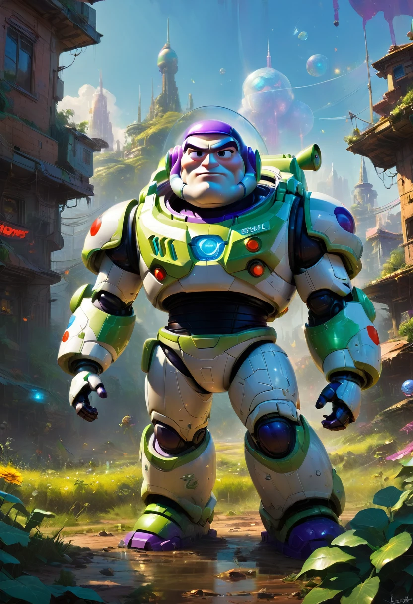 Buzz Lightyear, by Ismail Inceoglu, best quality, masterpiece, very aesthetic, perfect composition, intricate details, ultra-detailed