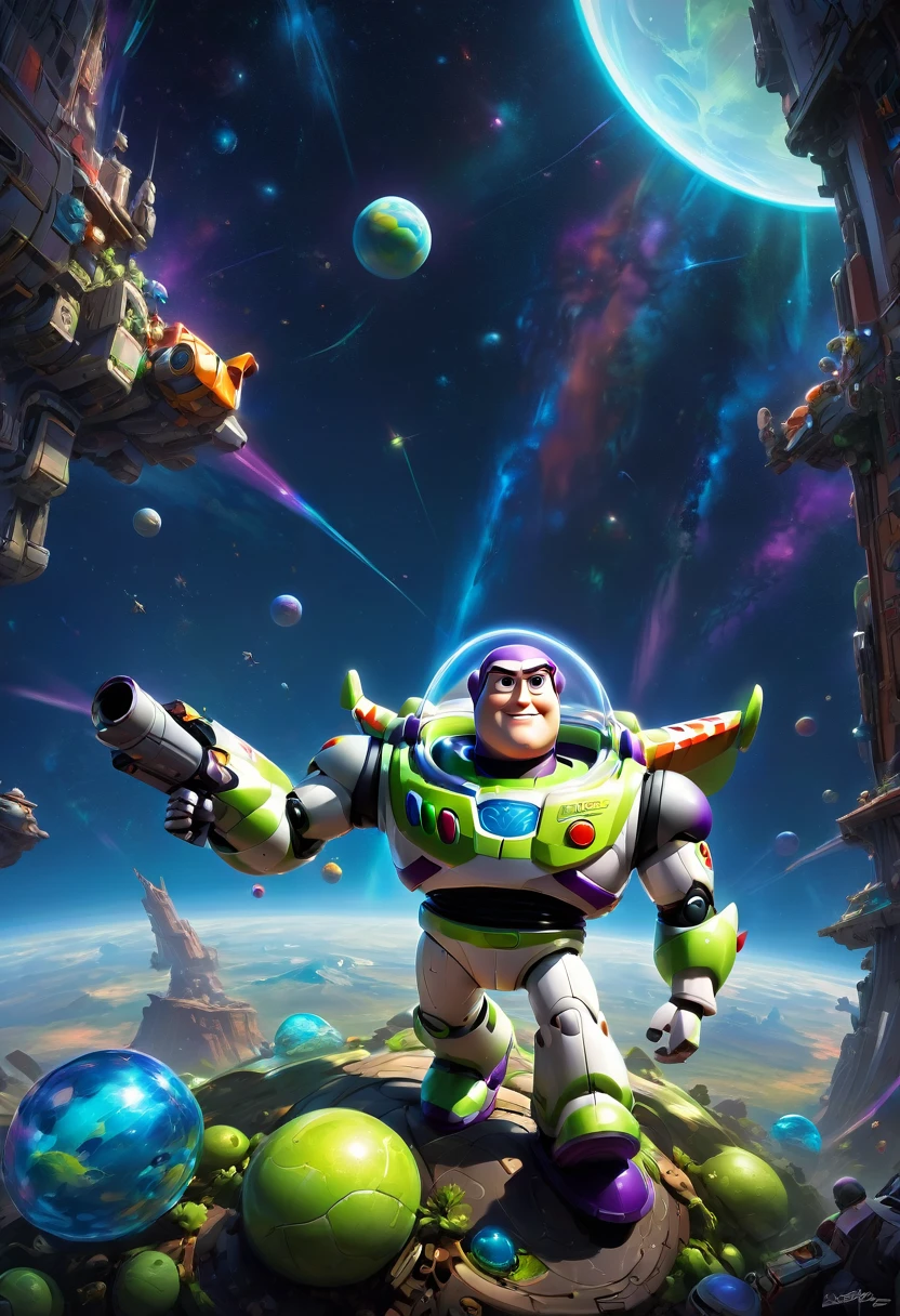 Buzz Lightyear, by Goro Fujita, best quality, masterpiece, very aesthetic, perfect composition, intricate details, ultra-detailed