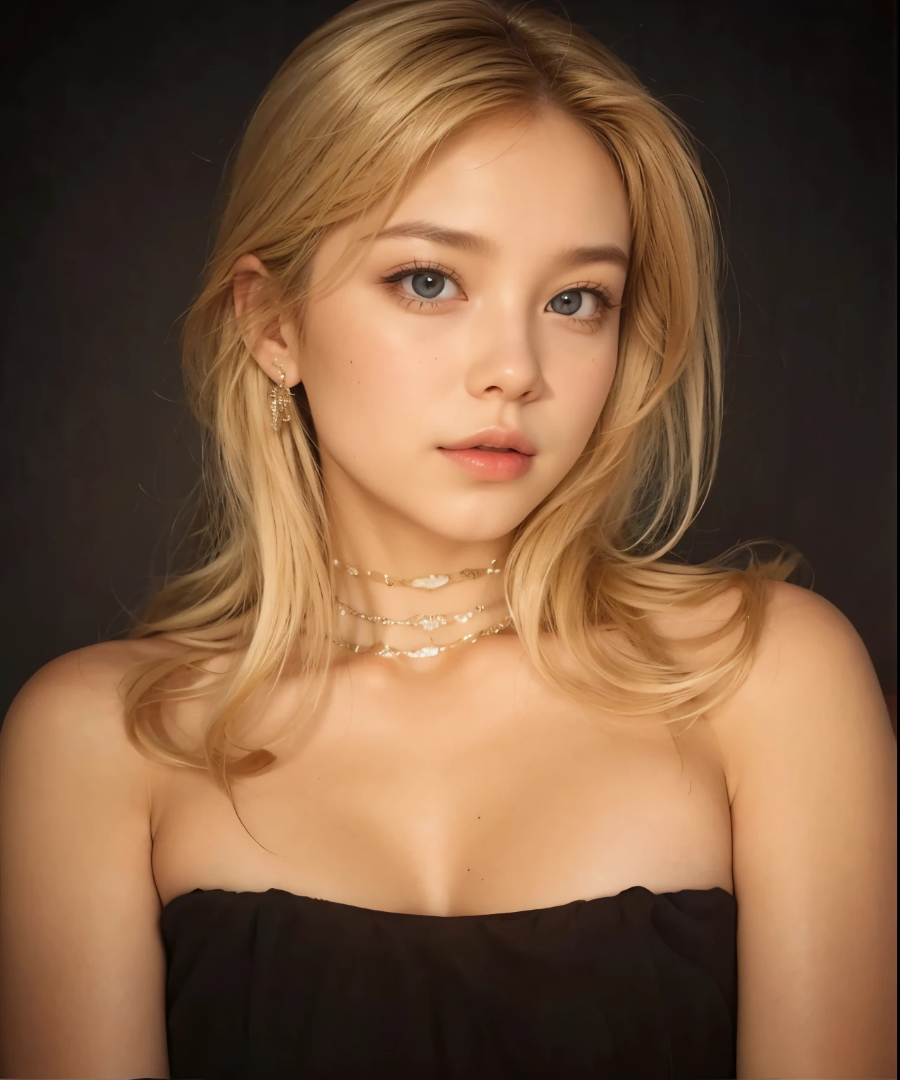 blonde hair, foxy eyes, jennie