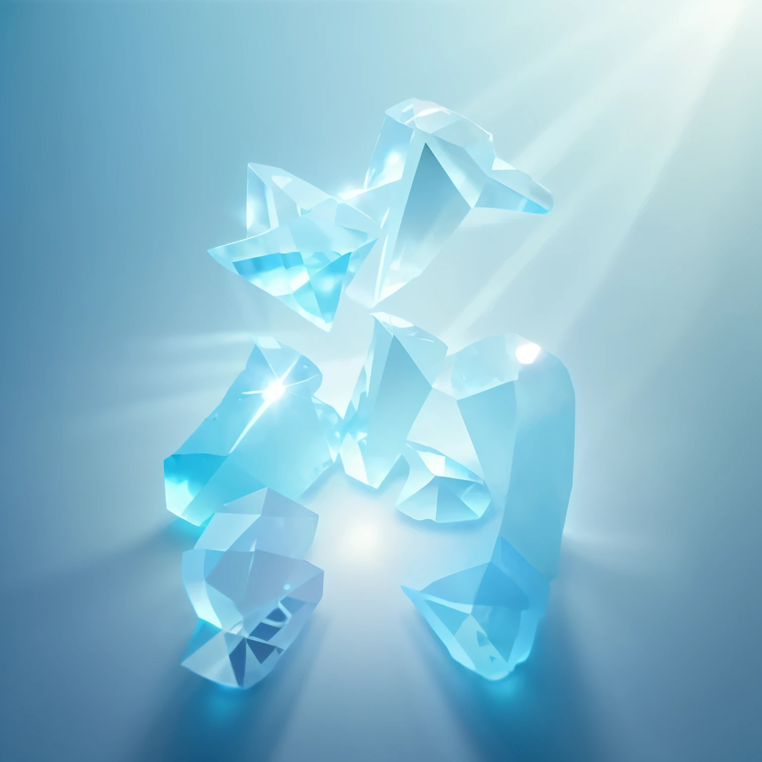 gemstone, diamond, surface, high detailed, light blue gradient background, luminescence, best quality, masterpiece, best lighting