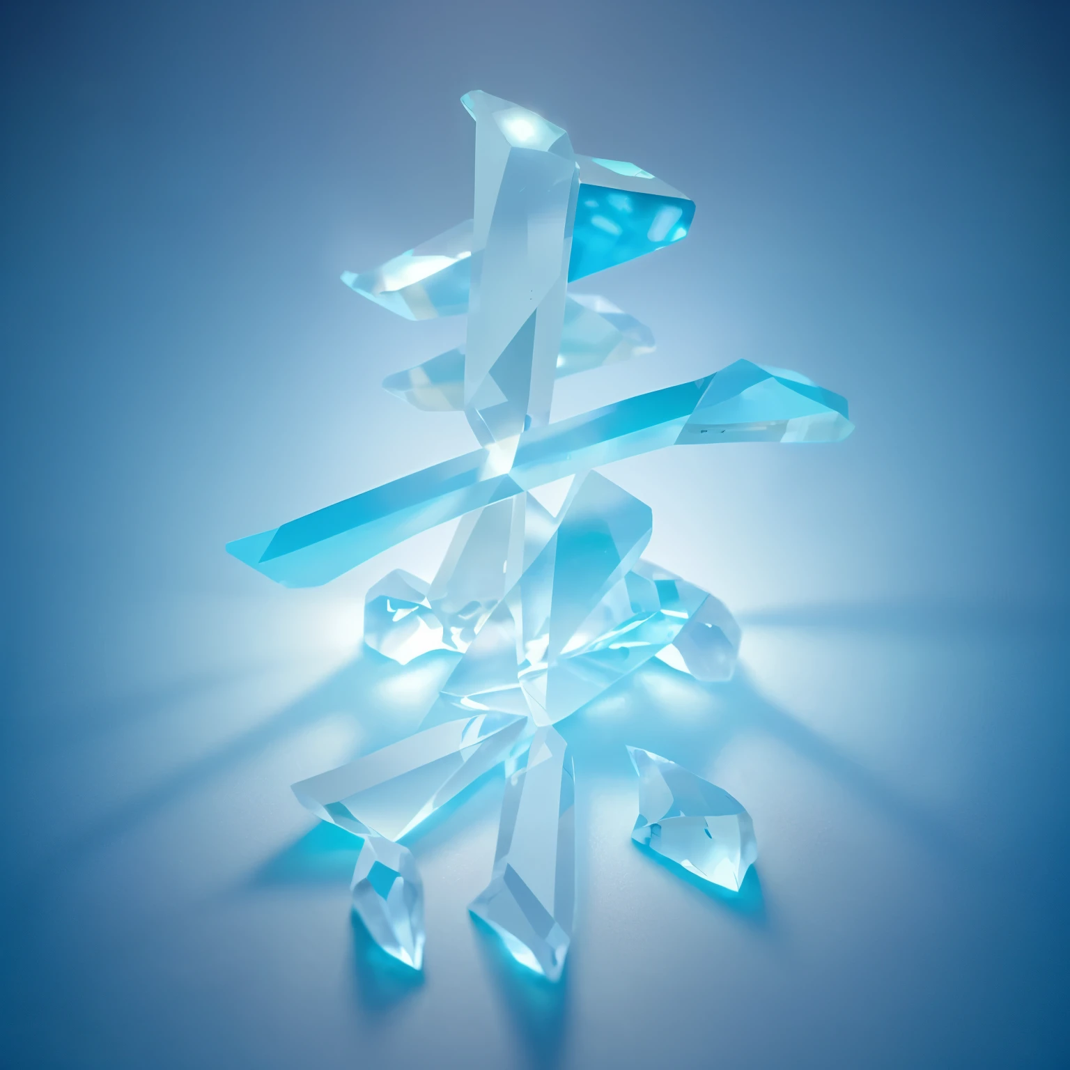 gemstone, diamond, surface, high detailed, light blue gradient background, luminescence, best quality, masterpiece, best lighting