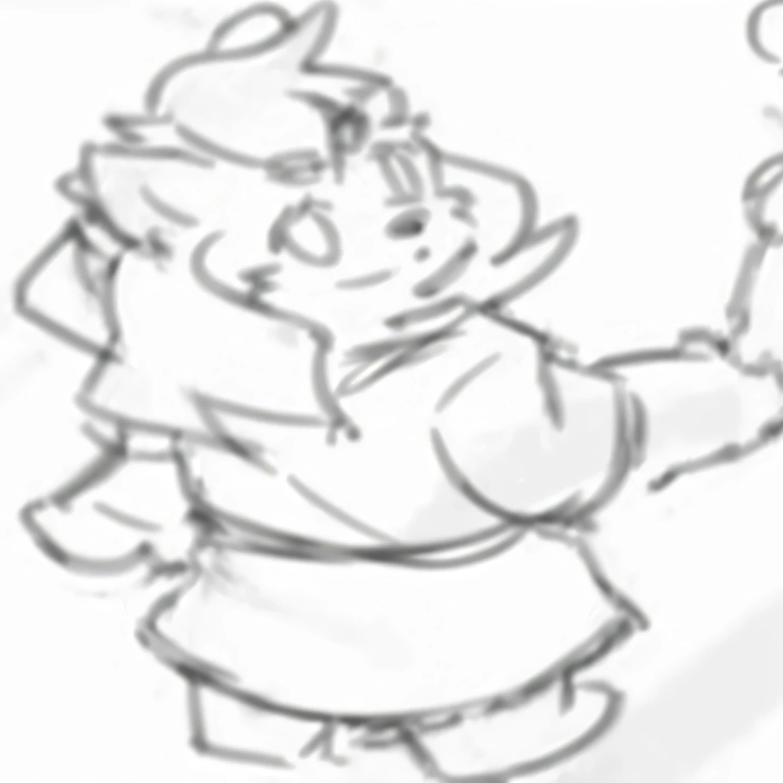 A cartoon drawing of a man holding a tennis racket, Heavy hand gesture style close-up, humble gesture, Thick lines, Maintain your posture, roughly, roughly artstyle, Thick outline, roughly sketch, professional furry, Furry Characters, Close-up characters, Heavy shadows, Thick outline, Character Art Close-up, Cartoon - Shadow, Smoothing out small details