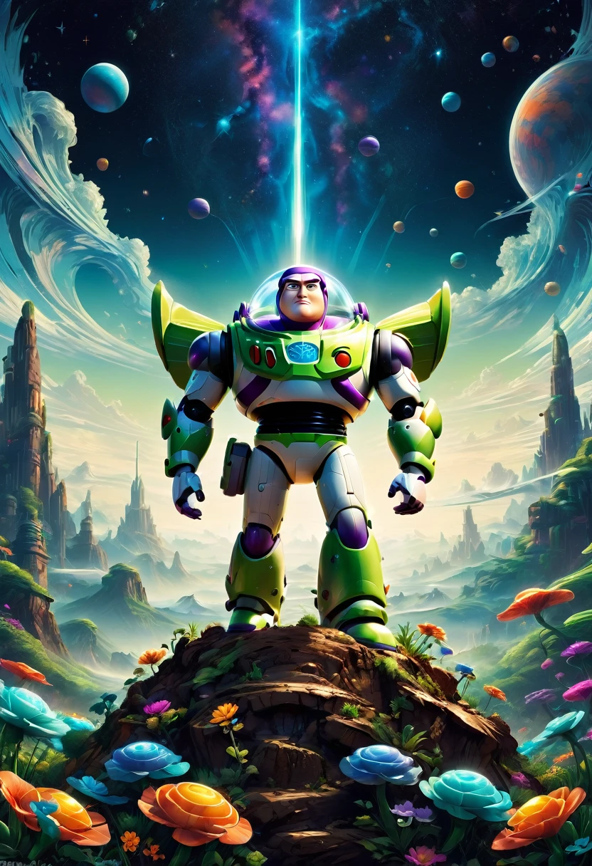 Buzz Lightyear, by Tang Yau Hoong, best quality, masterpiece, very aesthetic, perfect composition, intricate details, ultra-detailed
