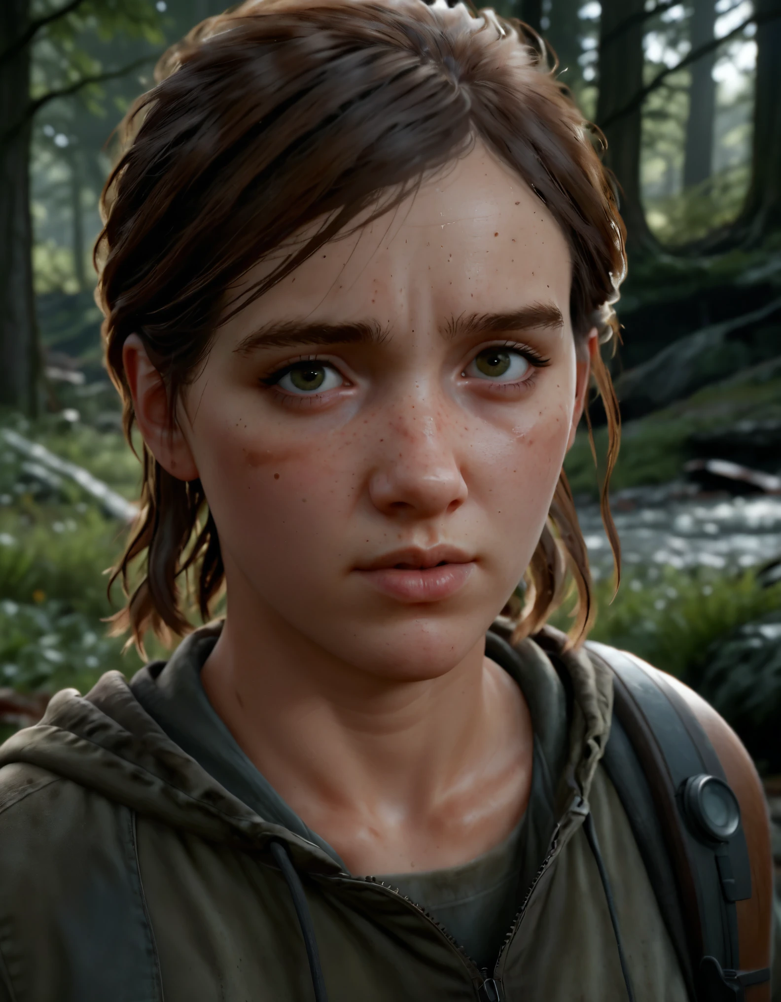 (best quality,4k,8k,highres,masterpiece:1.2),ultra-detailed,(realistic,photorealistic,photo-realistic:1.37),Ellie nudes,The Last of Us 2,illustration,beautiful detailed eyes,beautiful detailed lips,extremely detailed eyes and face,long eyelashes,distinctive facial features,fierce expression,gritty atmosphere,post-apocalyptic setting,dynamic composition,struggling survivor,melancholic mood,emotional intensity,gritty,rough texture,detailed wrinkles,aesthetic lighting,vivid colors,dramatic shadows,contrasting tones,moody ambiance,hint of greenery,subtle elegance,soft and warm lighting,foreboding atmosphere,subtle glimpses of hope,unyielding determination,emotional journey,poignant narrative,high-contrast imagery,epic storytelling,impressive character design,engaging cinematic visuals,seamless blending of realism and fiction,dramatic close-ups,impressive level of detail,hauntingly beautiful scenery,photography-like quality,atmospheric lighting,immersive experience,gritty and immersive world,compelling storytelling,visually striking,emotional depth.