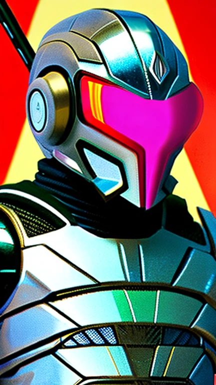 The image shows a cyborg resembling Kamen Rider, a Japanese special effects hero, standing in the center of the screen with round eyes like a dragonfly, a full-face cyber helmet, and highly mobile armor.、Image quality is HD