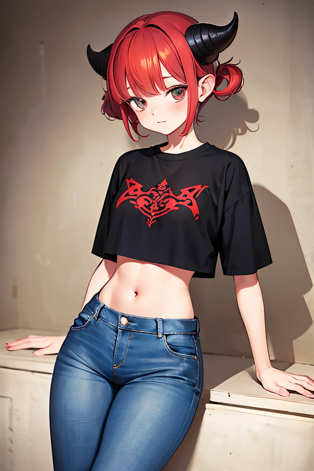 This character is a teenage girl with horns that are 13.2 centimeters high and 1.28 centimeters thick. The horns are located on the upper left side of her head, showing remnants of her previous life as a Hollow helmet. 
Ella tiene corto, rojo y Fuego carmesí

Her hair is short and reaches her shoulders. She has small breasts, approximately 2 and 1.5 centimeters high and 1.10 centimeters thick. She is 20 years old and wears shorts and a hoodie.

(Estos tatuajes de cuerpo 6.5 great attention to detail.)  

