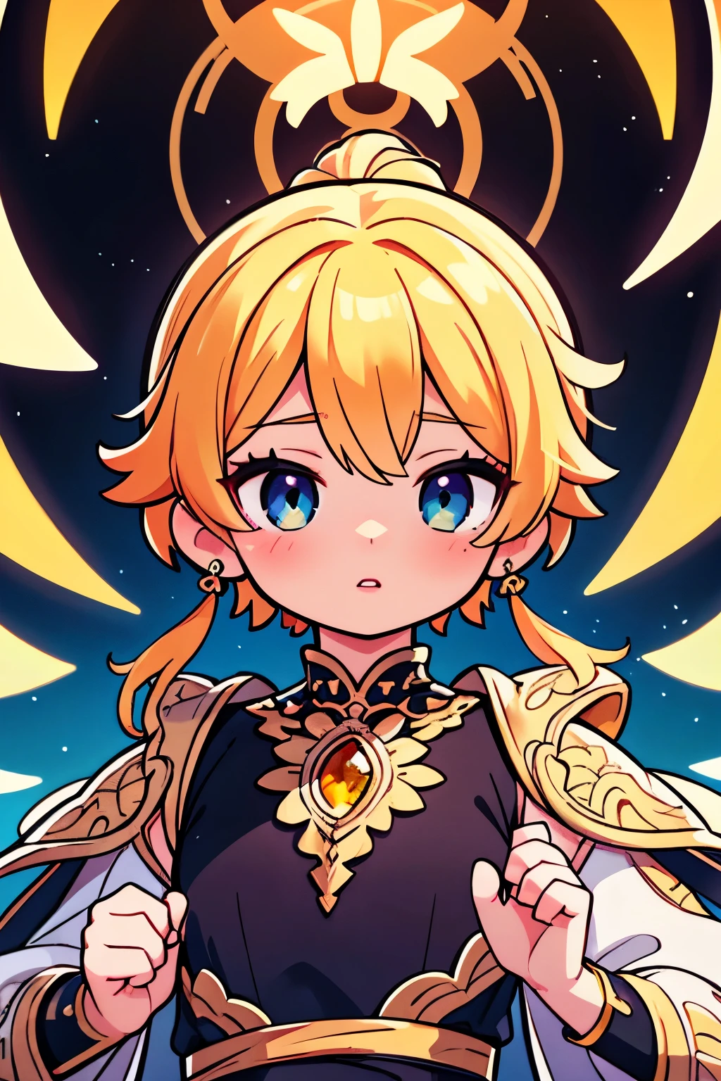 1 man, humanized citrine, beautiful detailed eyes, beautiful detailed lips, extremely detailed face, long eyelashes, intricate jewelry, dynamic pose, cinematic lighting, vibrant colors, digital art, hyperrealistic, 8k, high quality, award-winning, nowoman, man