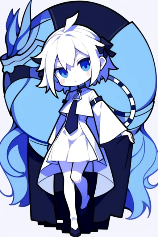 Half-length statue of a girl,k hd,4K,face expressionless,style of anime,sideface,white backgrounid,blue color eyes,white color hair,((full body)),Confused eyes,