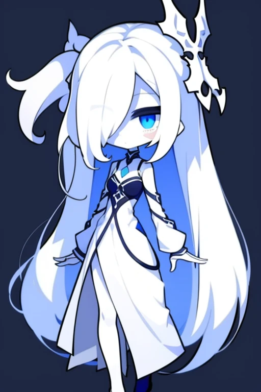 Half-length statue of a girl,k hd,4K,face expressionless,style of anime,sideface,white backgrounid,blue color eyes,white color hair,((full body)),Confused eyes,