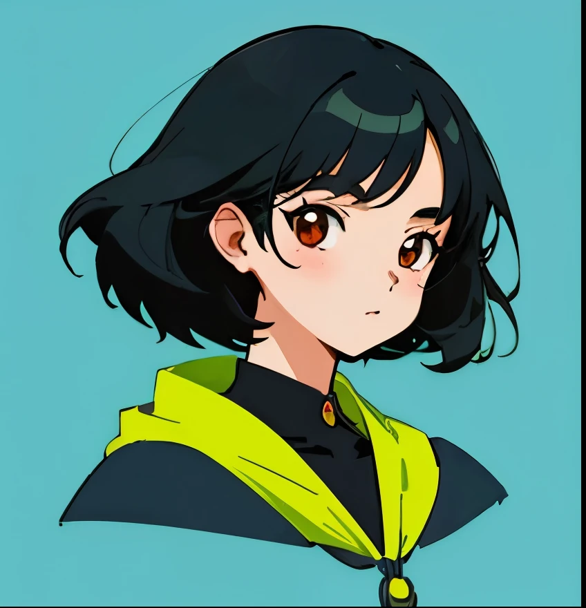 I need to do this.！

incantation（free）基本


A beautiful 18-year-old girl and  budgie with black hair, looking at the viewer, Extremely beautiful face, rich details, waist shot, portrait, upper body of the character, flat illustration, minimalism, made in adobe illustrator, by Aka Outwork style, solid Bluegreen background without impurities