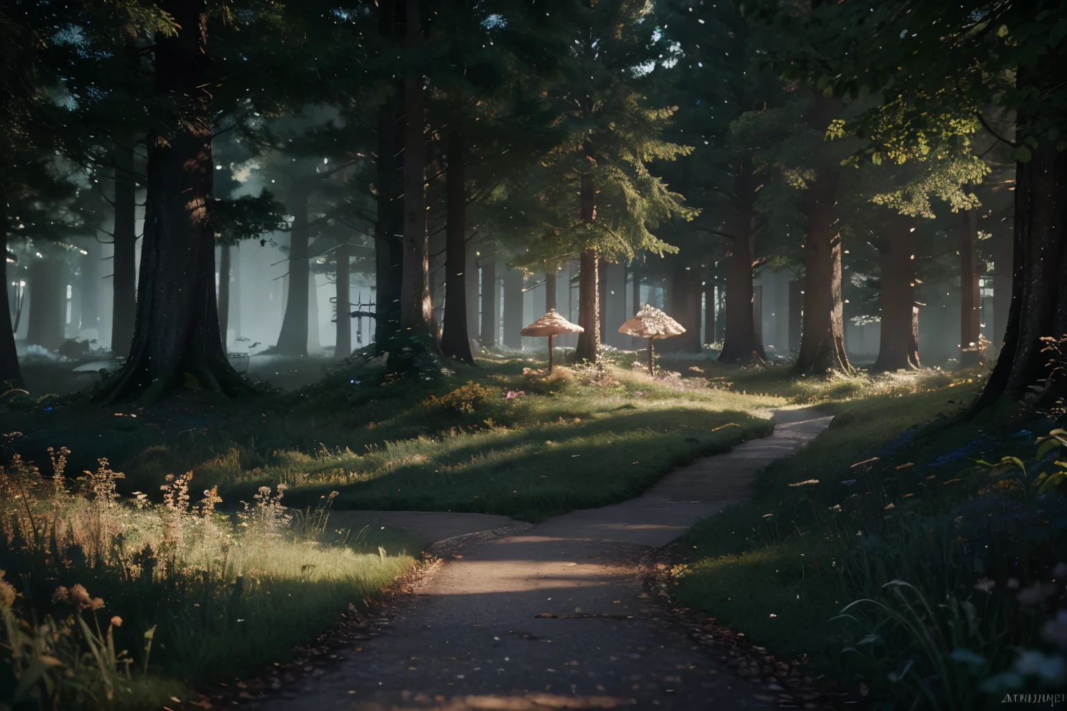 masterpiece, best quality, high quality,extremely detailed CG unity 8k wallpaper, An enchanting and dreamy scene of a fantasy forest, with towering trees, glowing mushrooms, and hidden fairy glens, creating a sense of mystique and enchantment, artstation, digital illustration, intricate, trending, pastel colors, oil paiting, award winning photography, Bokeh, Depth of Field, HDR, bloom, Chromatic Aberration ,Photorealistic,extremely detailed, trending on artstation, trending on CGsociety, Intricate, High Detail, dramatic, art by midjourney