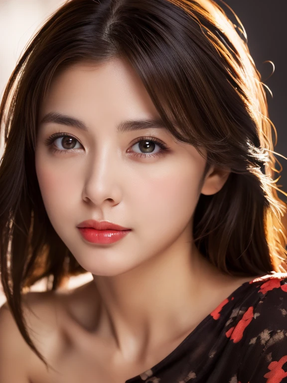 masterpiece, highest quality, Photoreal, super detailed, finely, High resolution, 8k wallpaper, Professional, High level details, 1 girl, ((facing the front)), ((vermilion lips)), detailed clavicle, perfect face, straight hair