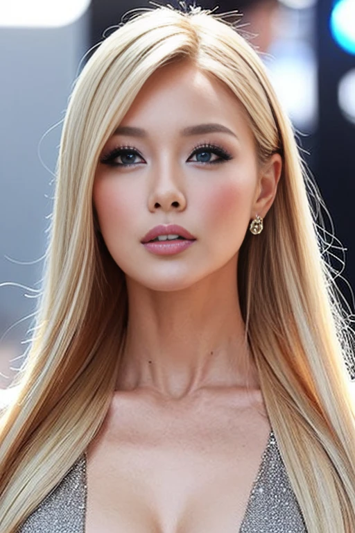 Blonde、A mature woman like a Hollywood actress、Bust up shot、Elegant hairstyle、