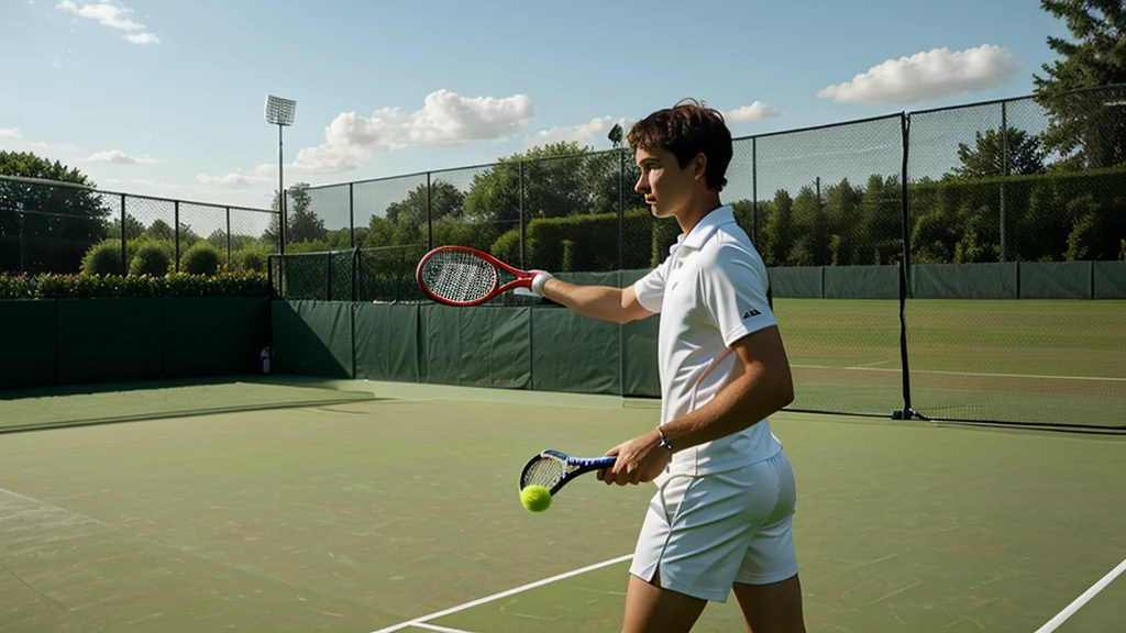Man playing tennis