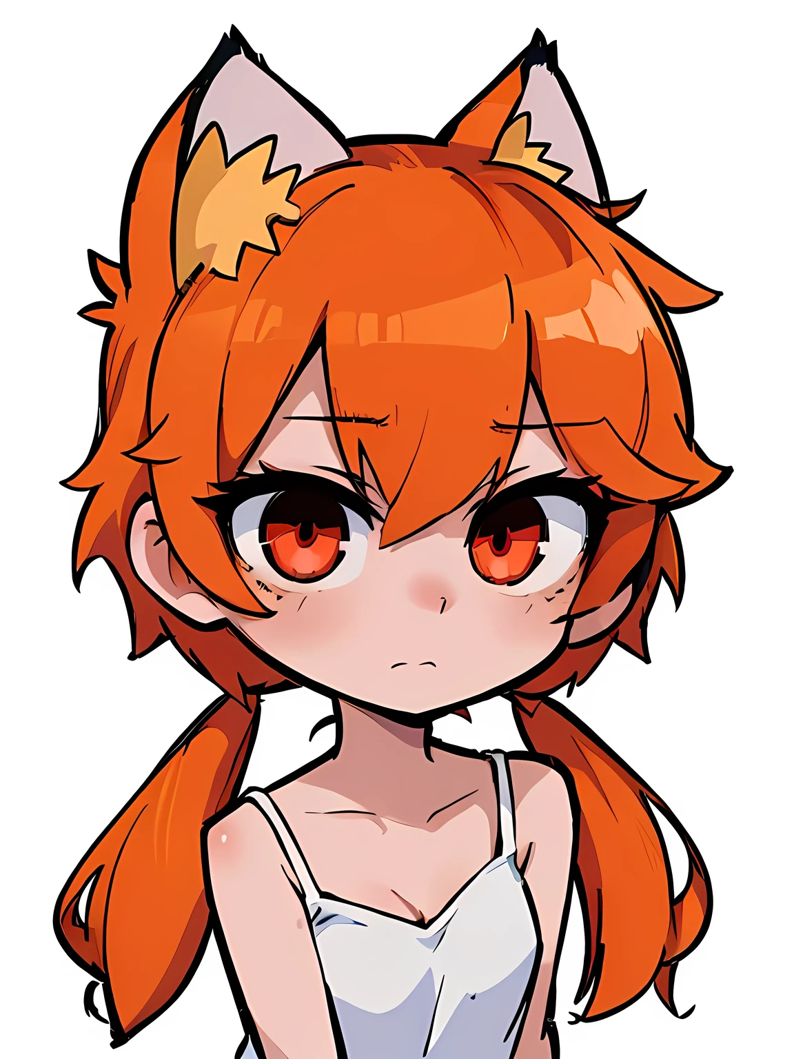 Anime girl with red eyes and cat ears, anime Mo artstyle, with glowing red eyes, with red glowing eyes, completely red eyes no pupils, anime cat girl, red eyes glow, Holo - wolf girl, плоская заливка anime style, glowing red eyes, anime style, completely red eyes, anime stylized, cute anime cat girl, Fox