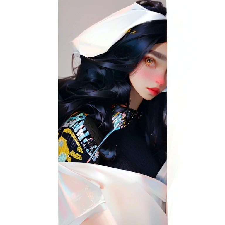 (Obra Prima, Melhor Qualidade, 4K, Realista), Litografia realista, there is a woman with long black hair and a black shirt, 15 anos de idade, por :5 sexy: 7, 1 6 are, ela tem cerca de 1 4 anos, ela tem cerca de 15 anos, 1 6 anos, she is about 1 6 anos, Alanis Guillen, looks like fabiula nascimento, 15 anos